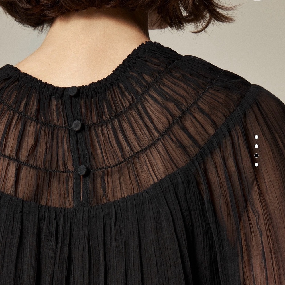 J. Crew Elegant Black Sheer Blouse - Picture 2 of 5